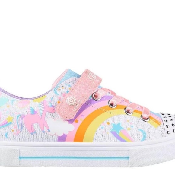 BRAND NEW girl skechers unicorn velcro lightup toes shoes size 2.5Y - Picture 3 of 8